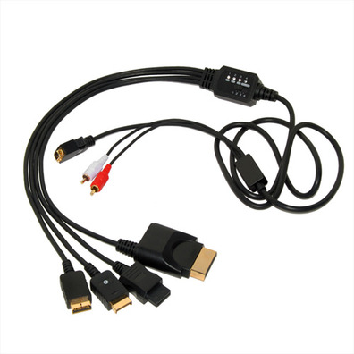 4 en 1 D-Terminal Cable Xbox 360/Wii/PS3/PS2