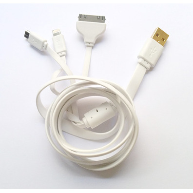 Cabo de recarga USB 3 em 1 lightning/iPhone/microUSB