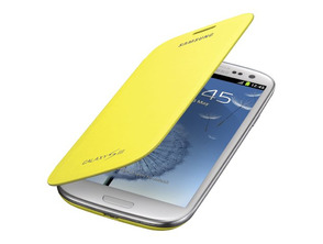 Funda com tampa original amarela para Samsung Galaxy S III