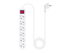 Comprar Regleta Protetora Nanocable Branco com Interruptor - 6 Tomas Regleta Protetora Nanocable Branco com Interruptor - 6 Tomas