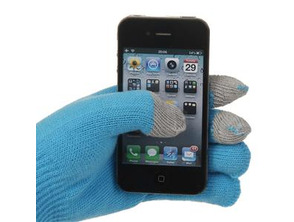 Tiger Plush Touch Gloves for iPad, iPhone 4S (Blue)