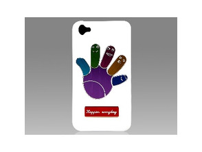 Funda Metálica Palm Pattern para iPhone 4/4S Blanca