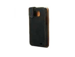 Funda de couro Flip Case Samsung Galaxy S II (Negro)