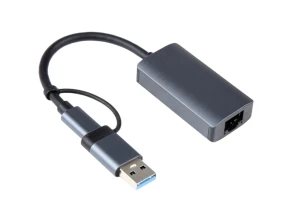 Comprar Adaptador Cinzento USB 3.0+Tipo-C a RJ45 BYL-2207 2 em 1 Adaptador Cinzento USB 3.0+Tipo-C a RJ45 BYL-2207 2 em 1