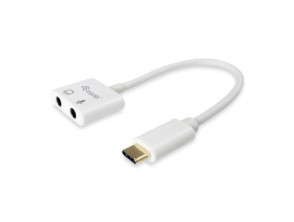 ADAPTADOR USB-C EQUIP para Auricular e Micrófono 2 Jack 3.5mm Hembra