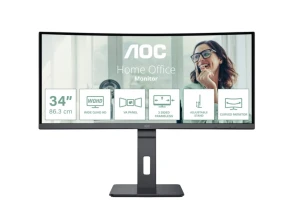 Monitor AOC CU34P3CV WQHD VA UltraWide 34" Curvo 100 Hz Preto