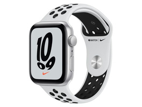 Apple Watch SE Nike GPS 44 mm Caja de Aluminio en Plata / Correa Deportiva Nike Platino Negro