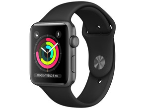 Apple Watch Series 3 38mm GPS Aluminio / Gris Meia con correa deportiva Negra MTF02QL/A