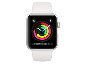 Apple Watch Series 3 38mm GPS Aluminio / Plata con correa deportiva blanca MTEY2QL/A