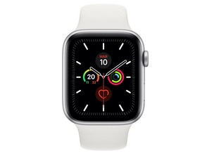 Apple Watch Series 5 40mm GPS Aluminio Plata con correa blanca Sport MWV62TY/A