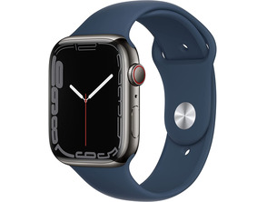 Apple Watch Series 7 GPS/Cellular 45 mm Caja de Acero Grafito / Correa deportiva Azul abismo