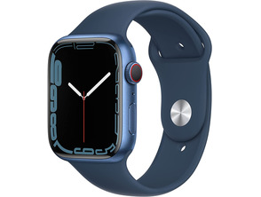 Apple Watch Series 7 GPS/Cellular 45 mm Caja de Aluminio en Azul / Correa deportiva Azul Abismo