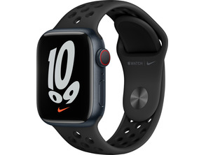 Apple Watch Series 7 Nike GPS/Cellular 41 mm Caja de Aluminio en Negro Medianoche / Correa Nike