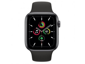 Apple Watch SE GPS 44 MM Gris Meia con correa Negra Sport MYDT2TY/A