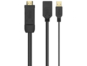Cabo Conversor Aisens 4K HDMI Macho a DisplayPort Hembra e USB Macho 10W 2250Mbps 10cm + 10cm