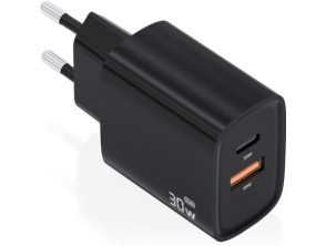 Comprar Carregador de Pared GaN Aisens A110-0953 30W com 1xUSB Tipo-C e 1xUSB Carregador de Pared GaN Aisens A110-0953 30W com 1xUSB Tipo-C e 1xUSB