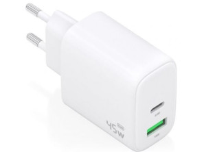 Comprar Carregador de Pared GaN Aisens A110-0971 com USB Tipo-C e USB 45W Carregador de Pared GaN Aisens A110-0971 com USB Tipo-C e USB 45W