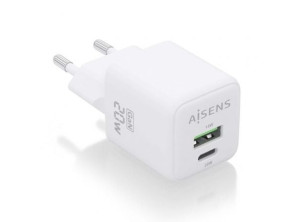 Comprar Carregador de Pared GaN Aisens ASCH-20W2P010-W com 1xUSB Tipo-C/ 1xUSB Carregador de Pared GaN Aisens ASCH-20W2P010-W com 1xUSB Tipo-C/ 1xUSB