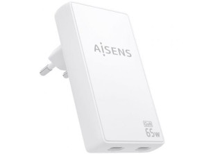 Comprar Carregador de Pared GaN Aisens ASCH-65W2P077-W/ 2xUSB Tipo-C/ 65W Carregador de Pared GaN Aisens ASCH-65W2P077-W/ 2xUSB Tipo-C/ 65W