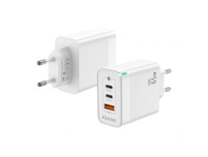 Comprar Carregador de Pared GaN Aisens ASCH-65W3P007-W com 2xUSB Tipo-C e 1xUSB Carregador de Pared GaN Aisens ASCH-65W3P007-W com 2xUSB Tipo-C e 1xUSB