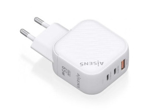 Comprar Carregador de Pared GaN Aisens ASCH-65W3P026-W com 2xUSB Tipo-C/1xUSB Carregador de Pared GaN Aisens ASCH-65W3P026-W com 2xUSB Tipo-C/1xUSB