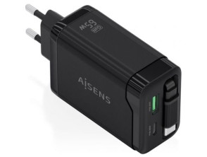 Comprar Carregador de Pared GaN Aisens ASCH-65W3P071-BK/ 1xUSB Tipo-C/ 1xUSB/ 65W Carregador de Pared GaN Aisens ASCH-65W3P071-BK/ 1xUSB Tipo-C/ 1xUSB/ 65W