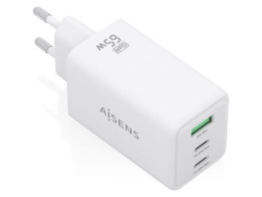 Comprar Carregador de Pared GaN Aisens ASCH-65W3P072-W 65W com 2xUSB Tipo-C e 1xUSB Carregador de Pared GaN Aisens ASCH-65W3P072-W 65W com 2xUSB Tipo-C e 1xUSB