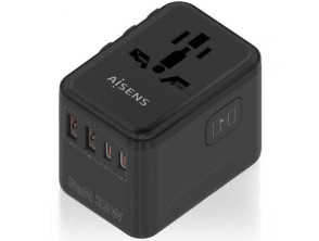 Comprar Carregador de Pared Universal GaN Aisens ASPS-2A2C08-BK para Viagem com Toma de Corriente e 2xUSB Tipo-C/ 2xUSB Carregador de Pared Universal GaN Aisens ASPS-2A2C08-BK para Viagem com Toma de Corriente e 2xUSB Tipo-C/ 2xUSB