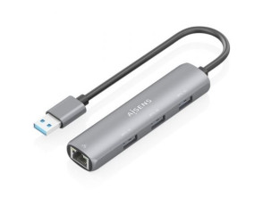 Comprar Hub USB Aisens ASUC-4P034-GR com 3 portas USB e 1 porto RJ45 Hub USB Aisens ASUC-4P034-GR com 3 portas USB e 1 porto RJ45