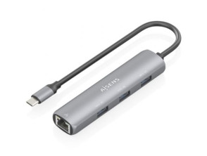 Comprar Hub USB Tipo-C Aisens ASUC-4P038-GR com 3xUSB e 1xRJ45 Hub USB Tipo-C Aisens ASUC-4P038-GR com 3xUSB e 1xRJ45