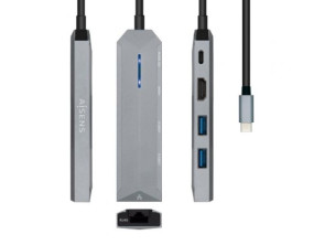 Comprar Docking USB Tipo-C Aisens ASUC-5P003-GR/ 1xHDMI 4K/ 2xUSB/ 1xRJ45/ 1xUSB Tipo-C PD Docking USB Tipo-C Aisens ASUC-5P003-GR/ 1xHDMI 4K/ 2xUSB/ 1xRJ45/ 1xUSB Tipo-C PD