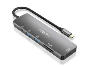 Comprar Docking USB Tipo-C Aisens ASUC-6P016-GR - 1xHDMI 4K/ 2xUSB/ 1xLector Cartões/ 1xUSB Tipo-C PD Docking USB Tipo-C Aisens ASUC-6P016-GR - 1xHDMI 4K/ 2xUSB/ 1xLector Cartões/ 1xUSB Tipo-C PD
