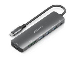 Comprar Docking USB Tipo-C Aisens ASUC-7P025-GR Multifuncional - HDMI 4K, 3xUSB, USB Tipo-C PD, Lector Cartões Docking USB Tipo-C Aisens ASUC-7P025-GR Multifuncional - HDMI 4K, 3xUSB, USB Tipo-C PD, Lector Cartões