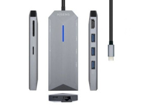 Comprar Docking USB Tipo-C Aisens ASUC-8P004-GR - 1xHDMI 4K/ 3xUSB/ 1xRJ45/ 1xLector de Cartões/ 1xUSB Tipo-C PD Docking USB Tipo-C Aisens ASUC-8P004-GR - 1xHDMI 4K/ 3xUSB/ 1xRJ45/ 1xLector de Cartões/ 1xUSB Tipo-C PD