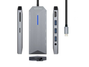 Comprar Docking USB Tipo-C Aisens ASUC-9P001-GR com HDMI 4K, 3xUSB, RJ45, Audio, Leitor Cartões e USB-C PD Docking USB Tipo-C Aisens ASUC-9P001-GR com HDMI 4K, 3xUSB, RJ45, Audio, Leitor Cartões e USB-C PD