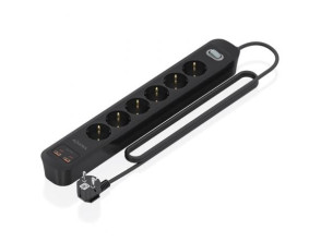Comprar Regleta com Interruptor Aisens ASPS-2A2C17-BK - 6 Tomas de Corrente - 2 USB - 2 USB Tipo-C - Cabo 1.4m Regleta com Interruptor Aisens ASPS-2A2C17-BK - 6 Tomas de Corrente - 2 USB - 2 USB Tipo-C - Cabo 1.4m