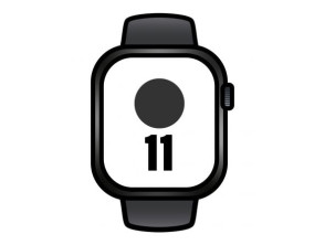 Apple Watch Series 11/ GPS/ Cellular/ 46mm/ Caixa de Alumínio Negra/ Correa Desportiva Negra M