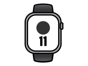 Apple Watch Series 11 Alumínio Cinzento Espacial 46mm GPS Cellular Correa Desportiva Negra