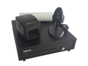 Terminal Ponto de Venda (TPV) Pack Approx appPOSPACK4180LAN com Cajón Portamonedas e Impressora Térmica