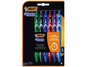 Bolígrafos Bic Gelocity Quick Dry 964769 Retráctiles - Pacote de 6 Unidades
