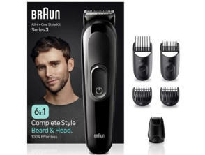 Comprar Afeitadora Braun All in One 6 em 1 com Bateria - Série 3 MGK3410 Afeitadora Braun All in One 6 em 1 com Bateria - Série 3 MGK3410