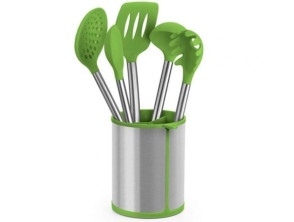Comprar Set Utensílios de Cozinha Bra Prior - 5 Peças: Bote Porta Utensílios, Espátula, Cuchara, Pasta, Cazo e Espumadera Set Utensílios de Cozinha Bra Prior - 5 Peças: Bote Porta Utensílios, Espátula, Cuchara, Pasta, Cazo e Espumadera