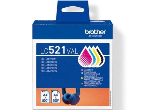 Comprar Cartucho de Tinta Brother LC-521VAL Multipack em Cian, Magenta e Amarelo Cartucho de Tinta Brother LC-521VAL Multipack em Cian, Magenta e Amarelo