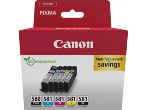 Cartucho de Tinta Canon PGI-580 PB + CLI-581Multipack Cian/Magenta/Amarillo Original