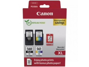 Cartucho de Tinta Canon PG-560XL + CL-561XL Multipack de Alta Capacidade - Preto