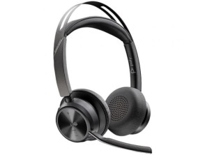 Auriculares Inalámbricos Poly Voyager Focus 2 Microsoft Teams - Adaptador USB-C-A e Suporte de Carga com Micrófono Bluetooth