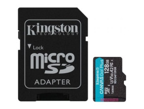 Cartão de Memória Kingston CANVAS Go! Plus 128GB microSD XC com Adaptador Classe 10