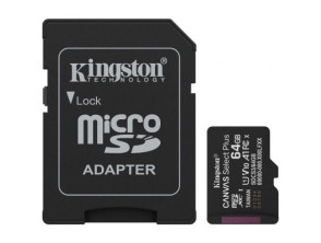Comprar Cartão MicroSD Kingston CANVAS Select Plus 64GB XC com Adaptador - Classe 10 Cartão MicroSD Kingston CANVAS Select Plus 64GB XC com Adaptador - Classe 10