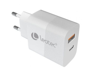 Comprar CARGADOR PARED/VIAJE USB-C/PD + USB-A 30W BLANCO LEOTEC - 30W CARGADOR PARED/VIAJE USB-C/PD + USB-A 30W BLANCO LEOTEC - 30W