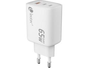 Carregador de Pared GaN Leotec com 65W e Portos USB Tipo-C